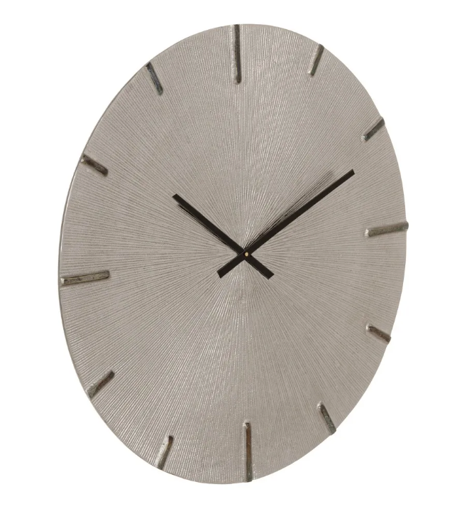 RELOJ PARED GRIS ALUMINIO DECORACIÓN