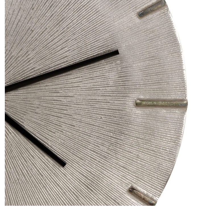RELOJ PARED GRIS ALUMINIO DECORACIÓN