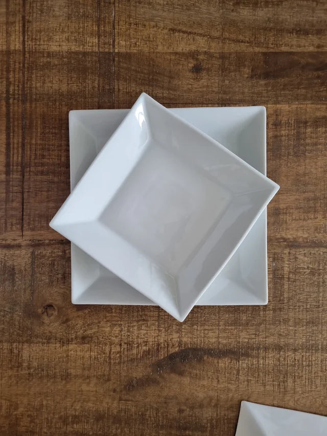 VAJILLA CUADRADA BLANCA MING