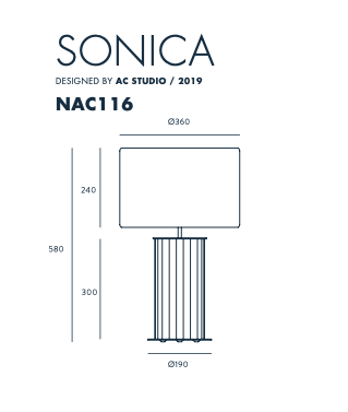 LÁMPARA DE SOBREMESA SONICA CON PANTALLA