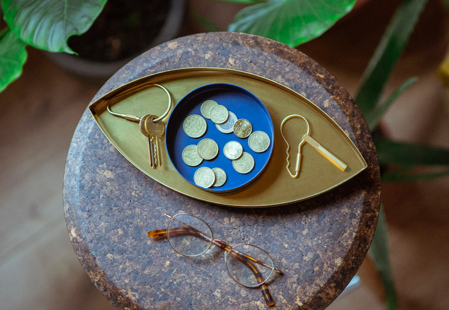 BANDEJA THE EYE GOLD/BLUE