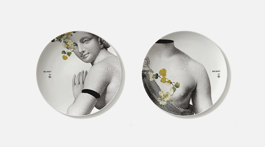 SET DE 2 PLATOS DE PORCELANA PARNASSE 27 CMS. PRIMAVERA / PRINTEMPS