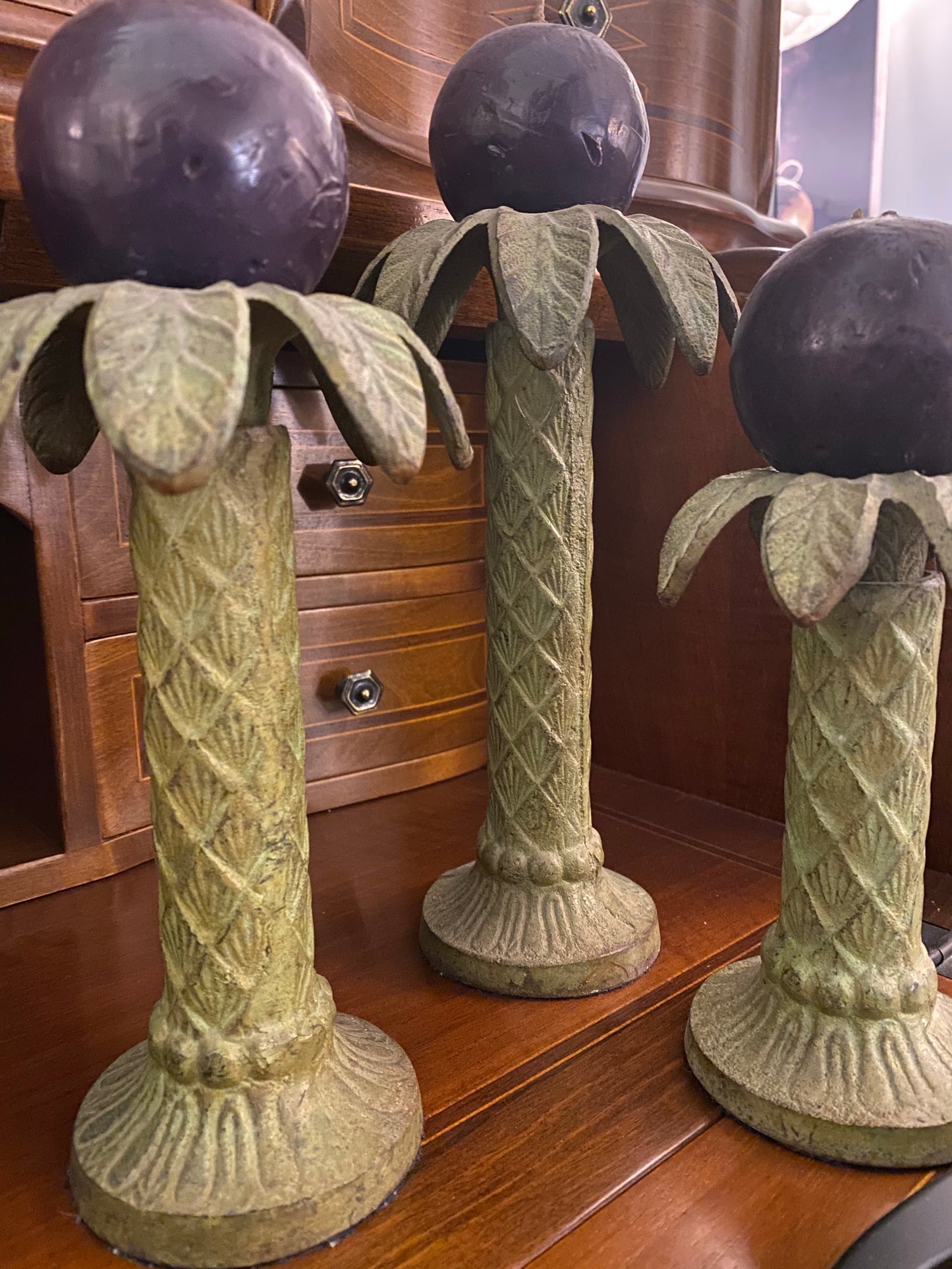 SET DE 3 CANDELABROS PALMERA