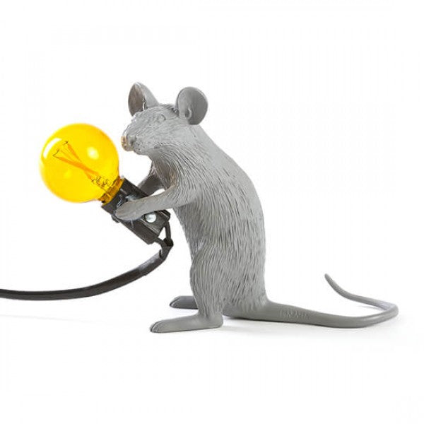 LÁMPARA MOUSE GRAY YELLOW BULB