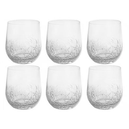 JUEGO 6 VASOS CRAQUELADOS