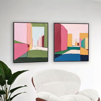 SET DE 2 CUADROS AL ÓLEO