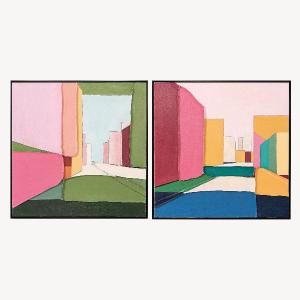 SET DE 2 CUADROS AL ÓLEO