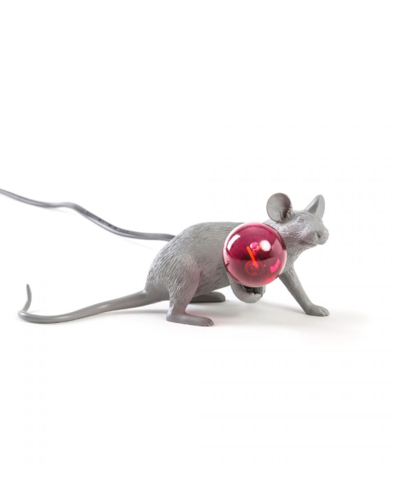 LÁMPARA MOUSE GRAY RED BULB
