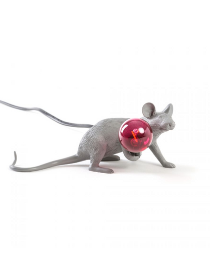 LÁMPARA MOUSE GRAY RED BULB