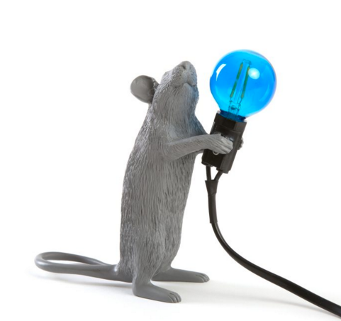 LÁMPARA MOUSE GRAY BLUE BULB