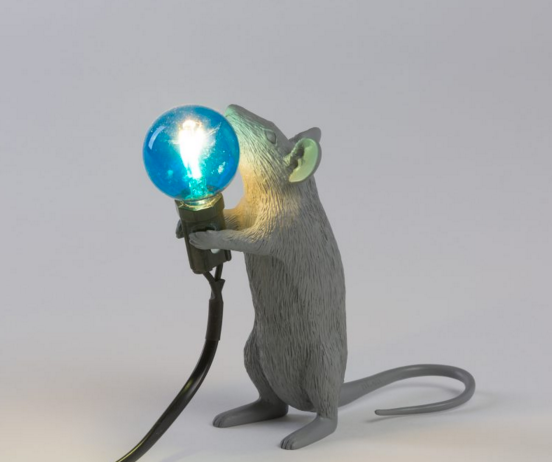 LÁMPARA MOUSE GRAY BLUE BULB