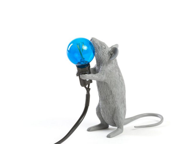 LÁMPARA MOUSE GRAY BLUE BULB