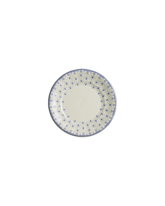 PLATO POSTRE FLOR DE LIS AZUL